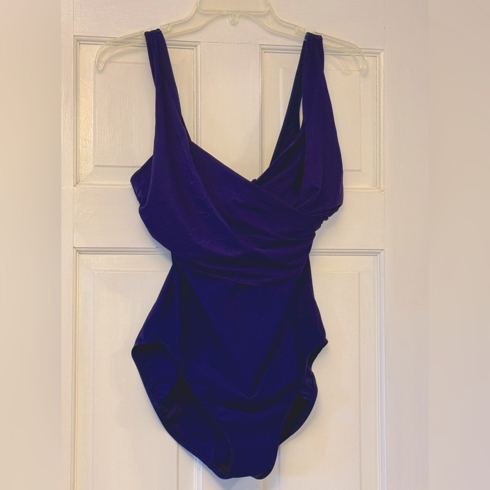 Miraclesuit Purple One Piece Swimsuit with Classic Design‎